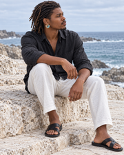Ocean State Earrings - male full-look view