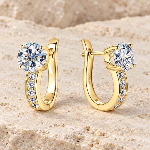 Channel Huggie Earrings - product view