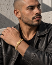Pavé Cuban Bracelet - male close-up