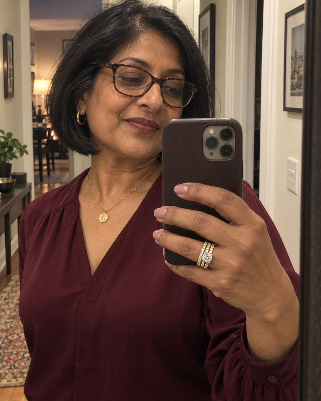 Customer-style photo wearing Eternal Radiance Ring Stack