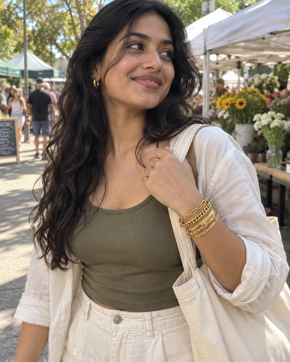 Customer-style photo wearing Icon Stack Bracelet Set