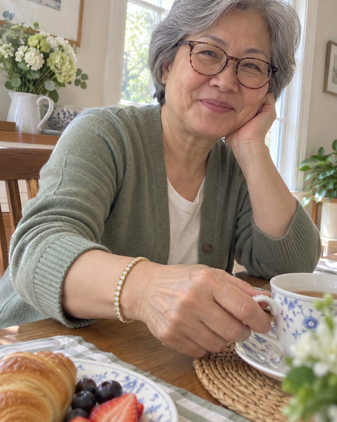 Customer-style photo wearing Icon Tennis Bracelet
