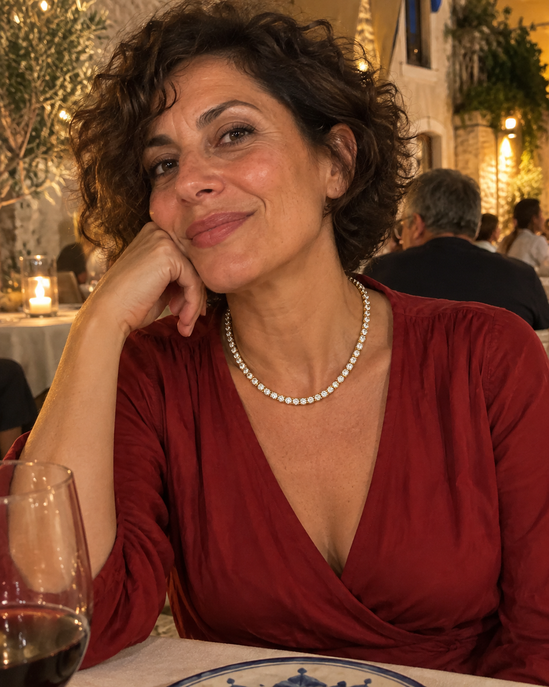 Customer-style photo wearing Icon Tennis Necklace