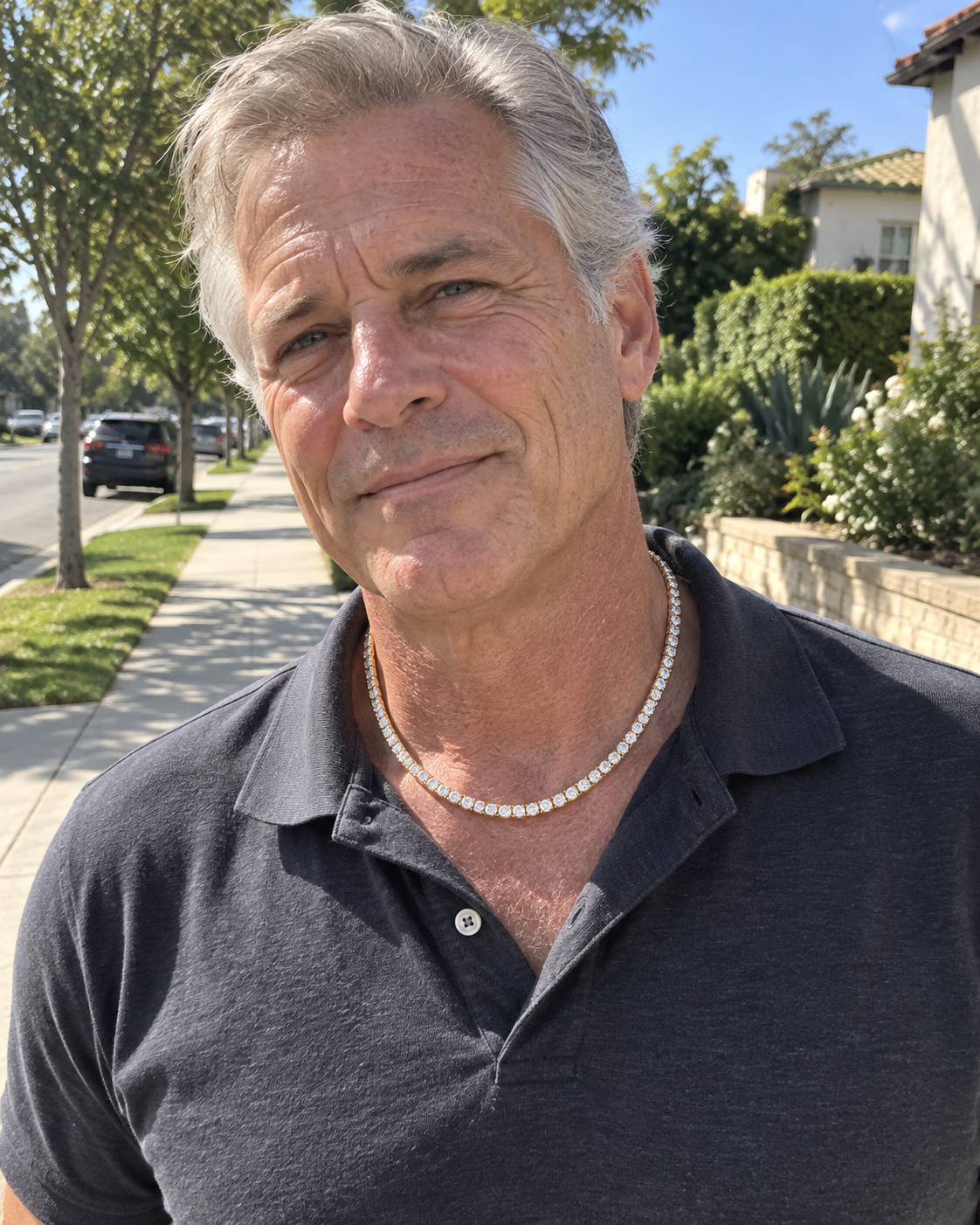 Customer-style photo wearing Icon Tennis Necklace
