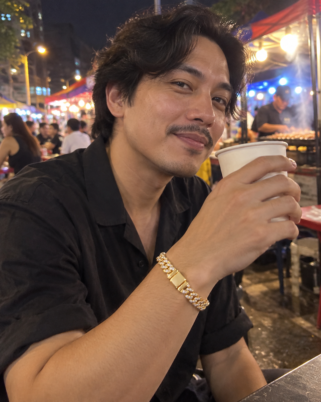 Customer-style photo wearing Pavé Cuban Bracelet